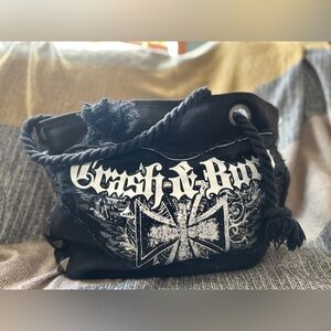 Crash & Burn Black Hobo Bag